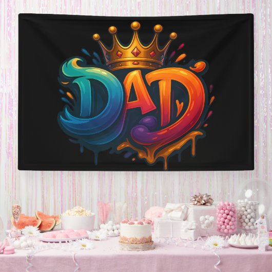 King Vater Crown Graffiti Crowned mit Liebe und St Banner (Party)
