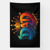 King Vater Crown Graffiti Crowned mit Liebe und St Banner (Vertikal)
