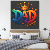 King Vater Crown Graffiti Crowned mit Liebe und St Leinwanddruck (Insitu (Schlafzimmer))