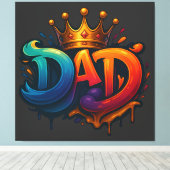 King Vater Crown Graffiti Crowned mit Liebe und St Leinwanddruck (Insitu (Holzboden))