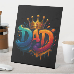 King Vater Crown Graffiti Crowned mit Liebe und St Sockelschild