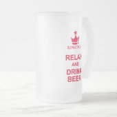 King Vater Spaß Entspannung und trinken Bier Rot B Mattglas Bierglas (VorderseiteRechts)