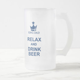 King Vater Spaß Relax und trinken Bier blauen Bier Mattglas Bierglas