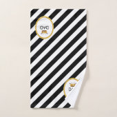 King Vaters Krone auf Schwarz und Weiß gestreift Badhandtuch Set (Handtuch)