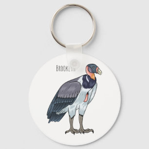 King vulture bird cartoon illustration  schlüsselanhänger