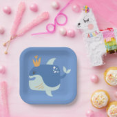 King Whale Sea Animals Kids Party Paper Plate Pappteller (Party)