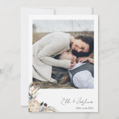 King White Protea Wedding Calligraphy Wedding Einladung (Rückseite)