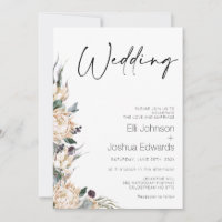 King White Protea Wedding Calligraphy Wedding