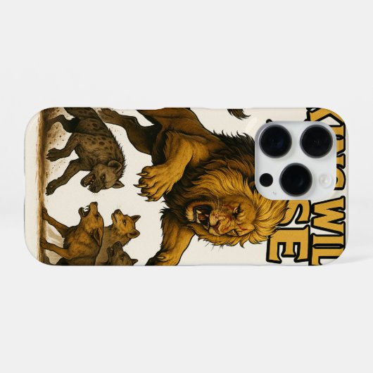 King Will Rise | Motivational Lion Art iPhone Hülle (Rückseite (Horizontal))