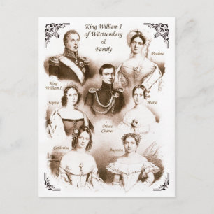 King William I. von Württemberg & Family Postkarte