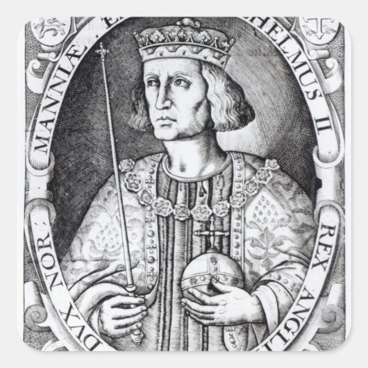 King William II von England, 1618 Quadratischer Aufkleber (Vorderseite)