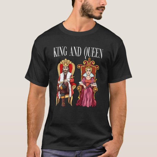 King with Queen with Crown on the Throne T-Shirt (Vorderseite)