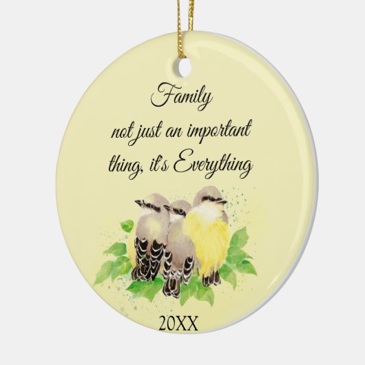 Kingbird Inspiration Family Quote Art Keramik Ornament (Links)