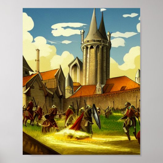 Kingdom Barracks Fantasy Digital Art Poster (Vorne)