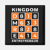KINGDOM ENTREPRENEUR Christlich Bibel Vers Magnet (Vorne)