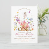 Kingdom Fairy theme Girls 1. Geburtstag Einladung (Stehend Vorderseite)