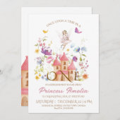 Kingdom Fairy theme Girls 1. Geburtstag Einladung (Vorne/Hinten)