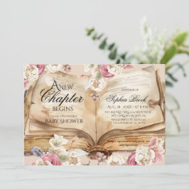 Kingdom Storybook Flowers Books Baby Shower Einladung