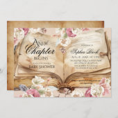 Kingdom Storybook Flowers Books Baby Shower Einladung (Vorne/Hinten)