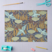 KINGFISCHER UND BLUMENDE RUSSISCHE Jugendstil-Flor Seidenpapier (Basteln)