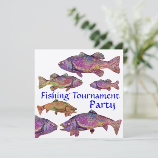 KINGFISCHEREI FISCHEREIFAHRZEUG PARTY Champagner Einladung (Stehend Vorderseite)