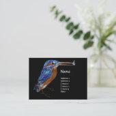 KINGFISCHEREIMONOGRAM, Electric Blue, Black Visitenkarte (Stehend Vorderseite)