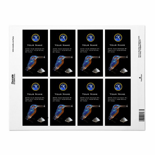 KINGFISCHERMONOGRAM , Electric Blue , Saphir (Vorne)