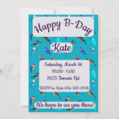 Kingfisers Happy Birthday Einladung (Vorderseite)