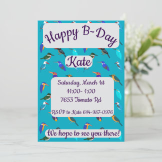 Kingfisers Happy Birthday Einladung