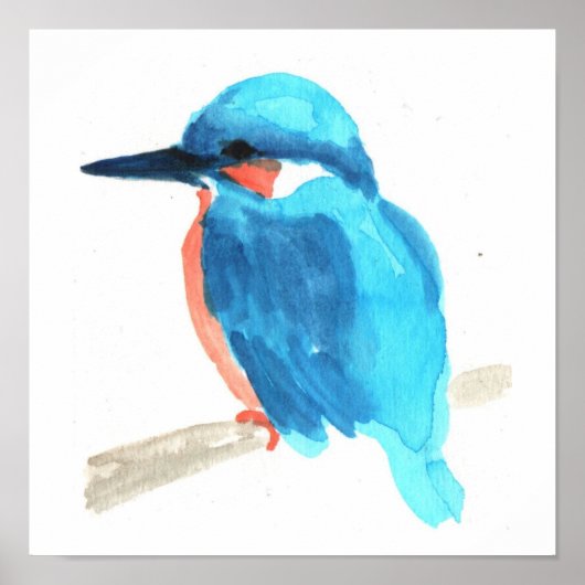 Kingfisher Aquarell-Poster Poster (Vorne)