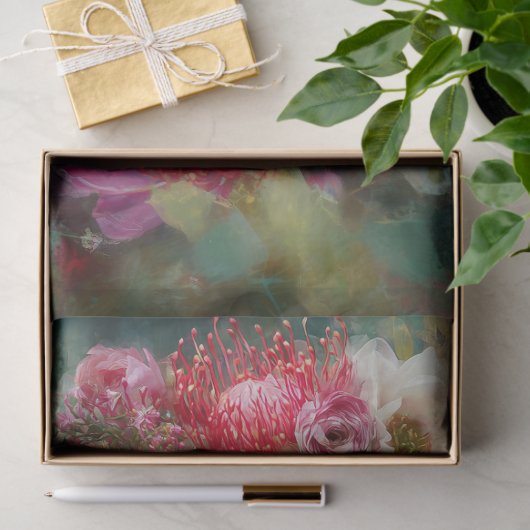 Kingfisher & australische Protea Blooms Decoupage Seidenpapier (Geschenk)