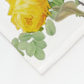 Kingfisher Bird and Yellow Roses White Fleecedecke (Ecke)