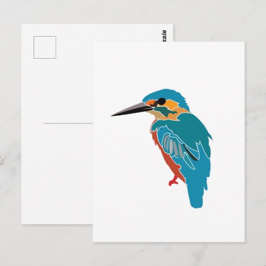 Kingfisher Bird Art Postkarte (Vorne/Hinten)