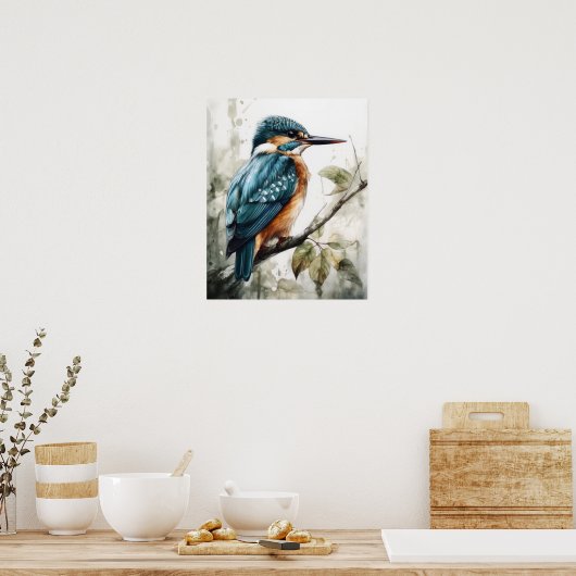 Kingfisher Bird Art Print Poster (Küche)