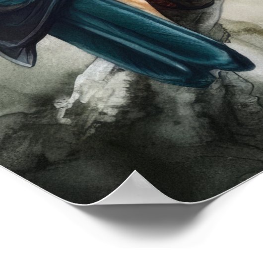 Kingfisher Bird Art Print Poster (Ecke)