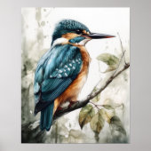 Kingfisher Bird Art Print Poster (Vorne)