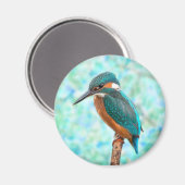 Kingfisher Bird Blue Abstrakt Magnet (Vorderseite/Rückseite)