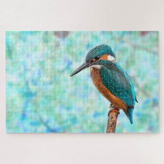 Kingfisher Bird Blue Abstrakt Puzzle (Horizontal)