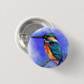 Kingfisher Bird Button - Malerei (Vorne & Hinten)