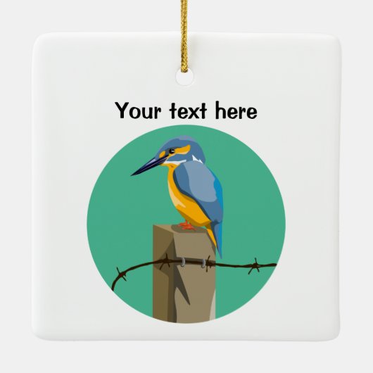 Kingfisher Bird Keramikornament (Rückseite)