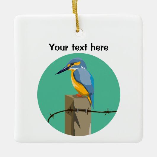 Kingfisher Bird Keramikornament (Vorderseite)