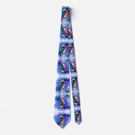 Kingfisher Bird Neck Tie Blue Krawatte (Vorderseite)