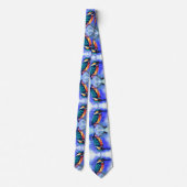 Kingfisher Bird Neck Tie Blue Krawatte (Rückseite)
