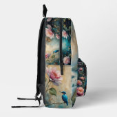 Kingfisher bird over water and Roses Bedruckter Rucksack (Links)