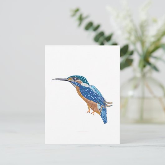 KingFisher Bird Postkarte (Stehend Vorderseite)