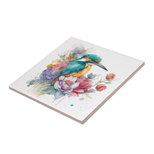 Kingfisher Bird Tile Fliese (Seite)