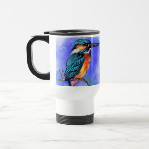 Kingfisher Bird Travel Mug - Malerei Reisebecher