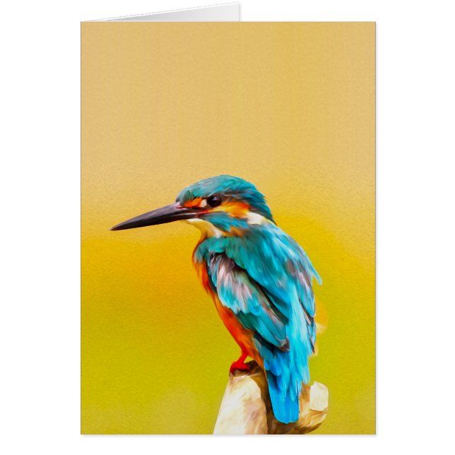 Kingfisher Bird Watercolor Portrait (Vorne)