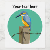 Kingfisher Bird Weinetikett (Einzelnes Label)