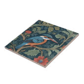 Kingfisher Bird William Morris Style Direkt gegenü Fliese (Seite)